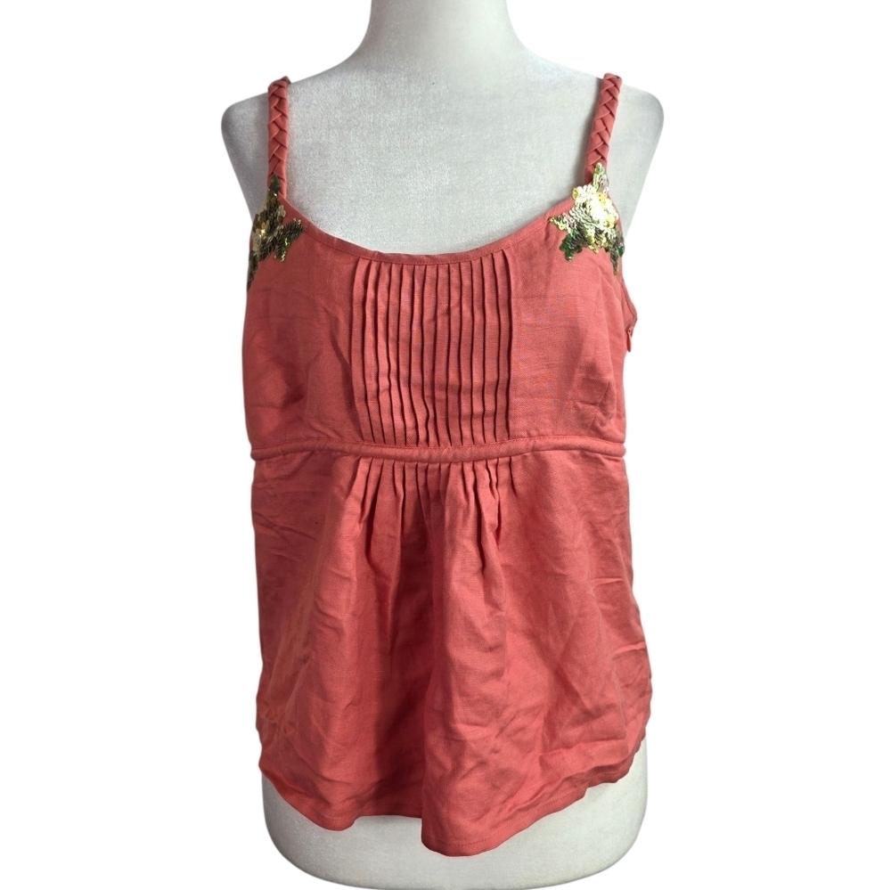 Eddie Rodriguez Linen braided straps Top with embellishments